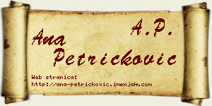 Ana Petričković vizit kartica